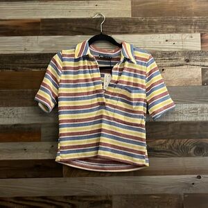 Zara colorful crop top with front pocket